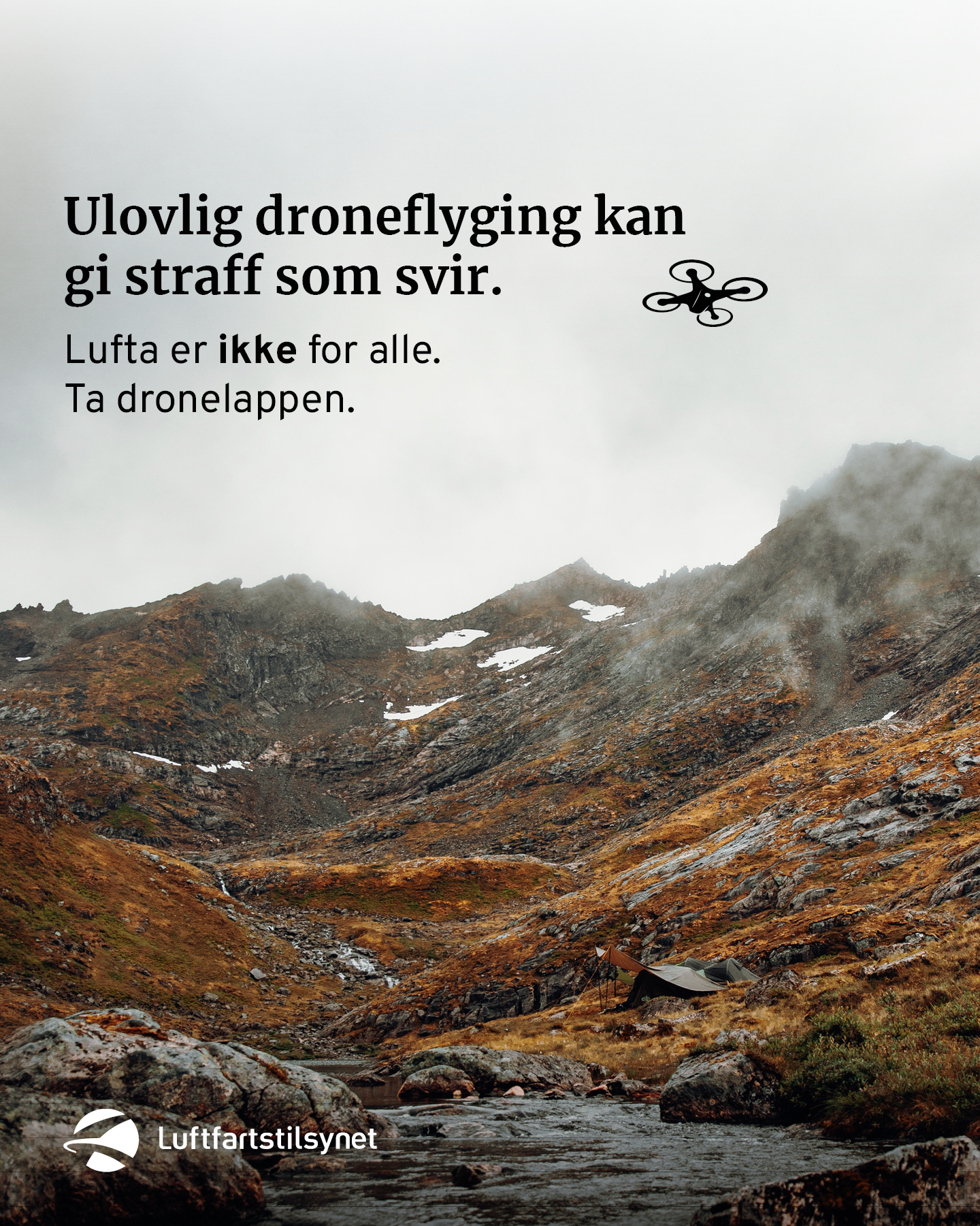 Ulovlig droneflyging kan gi straff som svir.