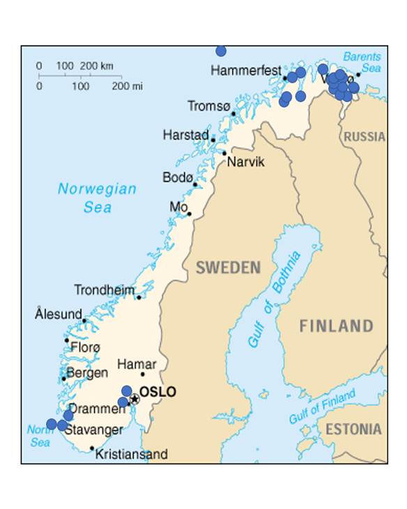 Kart over Norge